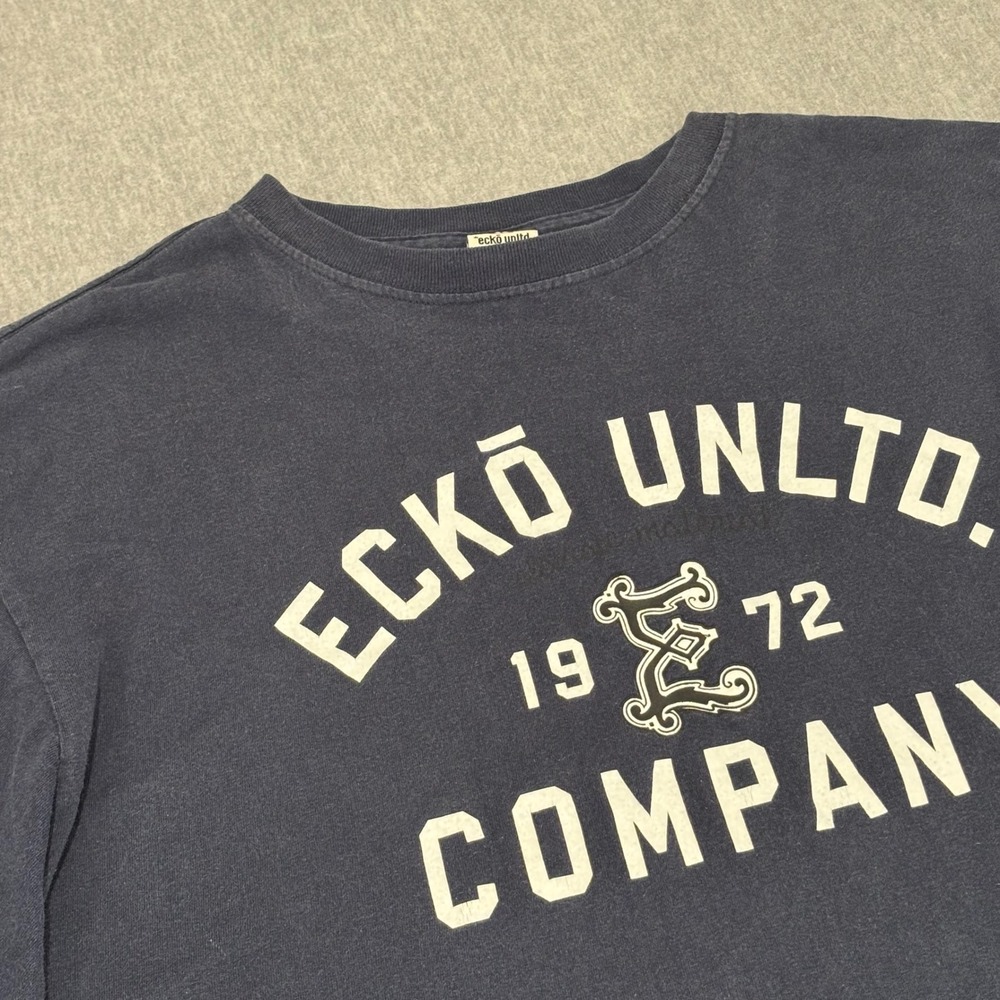 Ecko Unltd Mens 2XL Navy Blue Graphic T-Shirt Classic Rhino Logo 1972